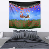 German Shepherd Christmas Tapestry with Santa Sleigh and Holiday Ornament Design - Wonder Print Shop