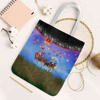 German Shepherd Christmas Tote Bag with Santa Sleigh and Holiday Ornament Design - Wonder Print Shop