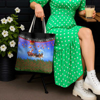 German Shepherd Christmas Tote Bag with Santa Sleigh and Holiday Ornament Design - Wonder Print Shop