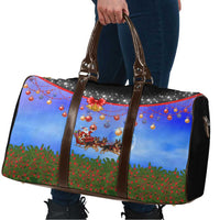 German Shepherd Christmas Travel Bag with Santa Sleigh and Holiday Ornament Design - Wonder Print Shop