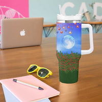 German Shepherd Christmas Tumbler With Handle with Santa Sleigh and Holiday Ornament Design - Wonder Print Shop