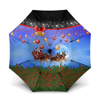 German Shepherd Christmas Umbrella with Santa Sleigh and Holiday Ornament Design - Wonder Print Shop