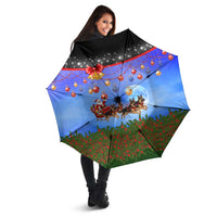 German Shepherd Christmas Umbrella with Santa Sleigh and Holiday Ornament Design - Wonder Print Shop