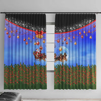 German Shepherd Christmas Window Curtain with Santa Sleigh and Holiday Ornament Design - Wonder Print Shop