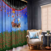 German Shepherd Christmas Window Curtain with Santa Sleigh and Holiday Ornament Design - Wonder Print Shop