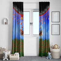 German Shepherd Christmas Window Curtain with Santa Sleigh and Holiday Ornament Design - Wonder Print Shop