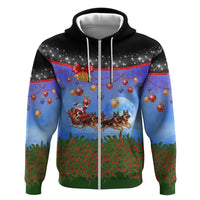 German Shepherd Christmas Zip Hoodie with Santa Sleigh and Holiday Ornament Design - Wonder Print Shop