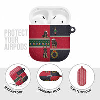 German Shepherd Puppy Christmas AirPods Case with Ornaments Wreath and Nutcracker Design - Wonder Print Shop