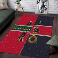 German Shepherd Puppy Christmas Area Rug with Ornaments Wreath and Nutcracker Design - Wonder Print Shop