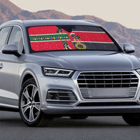 German Shepherd Puppy Christmas Auto Sun Shade with Ornaments Wreath and Nutcracker Design - Wonder Print Shop