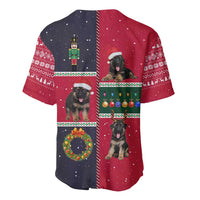 German Shepherd Puppy Christmas Baseball Jersey with Ornaments Wreath and Nutcracker Design - Wonder Print Shop