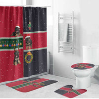 German Shepherd Puppy Christmas Bathroom Set with Ornaments Wreath and Nutcracker Design - Wonder Print Shop