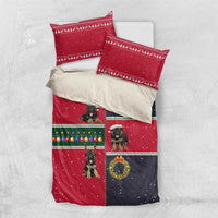 German Shepherd Puppy Christmas Bedding Set with Ornaments Wreath and Nutcracker Design - Wonder Print Shop
