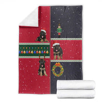 German Shepherd Puppy Christmas Blanket with Ornaments Wreath and Nutcracker Design - Wonder Print Shop