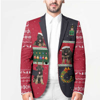 German Shepherd Puppy Christmas Blazer with Ornaments Wreath and Nutcracker Design - Wonder Print Shop
