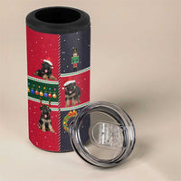 German Shepherd Puppy Christmas 4 in 1 Can Cooler Tumbler with Ornaments Wreath and Nutcracker Design - Wonder Print Shop