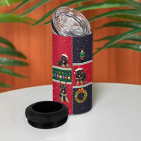 German Shepherd Puppy Christmas 4 in 1 Can Cooler Tumbler with Ornaments Wreath and Nutcracker Design - Wonder Print Shop