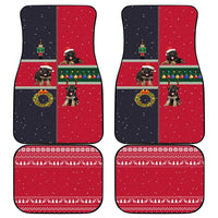 German Shepherd Puppy Christmas Car Mats with Ornaments Wreath and Nutcracker Design - Wonder Print Shop