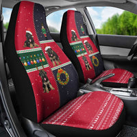 German Shepherd Puppy Christmas Car Seat Cover with Ornaments Wreath and Nutcracker Design - Wonder Print Shop