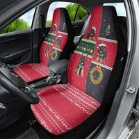 German Shepherd Puppy Christmas Car Seat Cover with Ornaments Wreath and Nutcracker Design - Wonder Print Shop