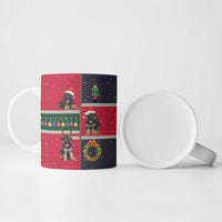 German Shepherd Puppy Christmas Ceramic Mug with Ornaments Wreath and Nutcracker Design - Wonder Print Shop