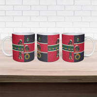 German Shepherd Puppy Christmas Ceramic Mug with Ornaments Wreath and Nutcracker Design - Wonder Print Shop