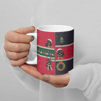 German Shepherd Puppy Christmas Ceramic Mug with Ornaments Wreath and Nutcracker Design - Wonder Print Shop