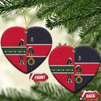 German Shepherd Puppy Christmas Ceramic Ornament with Ornaments Wreath and Nutcracker Design - Wonder Print Shop
