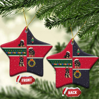 German Shepherd Puppy Christmas Ceramic Ornament with Ornaments Wreath and Nutcracker Design - Wonder Print Shop