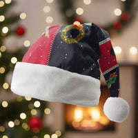 German Shepherd Puppy Christmas Santa Hat with Ornaments Wreath and Nutcracker Design - Wonder Print Shop