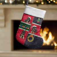 German Shepherd Puppy Christmas Stocking with Ornaments Wreath and Nutcracker Design - Wonder Print Shop