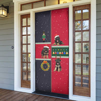 German Shepherd Puppy Christmas Door Cover with Ornaments Wreath and Nutcracker Design - Wonder Print Shop