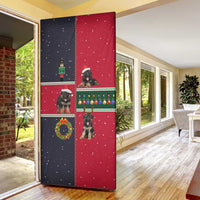 German Shepherd Puppy Christmas Door Cover with Ornaments Wreath and Nutcracker Design - Wonder Print Shop