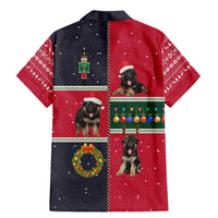 German Shepherd Puppy Christmas Family Matching Mermaid Dress and Hawaiian Shirt with Ornaments Wreath and Nutcracker Design - Wonder Print Shop