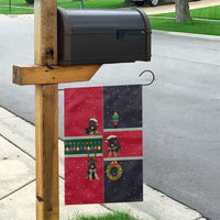 German Shepherd Puppy Christmas Garden Flag with Ornaments Wreath and Nutcracker Design - Wonder Print Shop