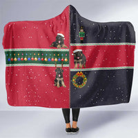 German Shepherd Puppy Christmas Hooded Blanket with Ornaments Wreath and Nutcracker Design - Wonder Print Shop