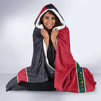German Shepherd Puppy Christmas Hooded Blanket with Ornaments Wreath and Nutcracker Design - Wonder Print Shop