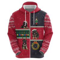 German Shepherd Puppy Christmas Hoodie with Ornaments Wreath and Nutcracker Design - Wonder Print Shop