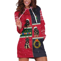 German Shepherd Puppy Christmas Hoodie Dress with Ornaments Wreath and Nutcracker Design - Wonder Print Shop