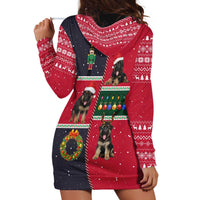 German Shepherd Puppy Christmas Hoodie Dress with Ornaments Wreath and Nutcracker Design - Wonder Print Shop