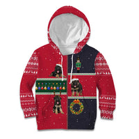 German Shepherd Puppy Christmas Kid Hoodie with Ornaments Wreath and Nutcracker Design - Wonder Print Shop