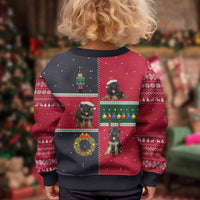German Shepherd Puppy Christmas Kid Ugly Christmas Sweater with Ornaments Wreath and Nutcracker Design - Wonder Print Shop