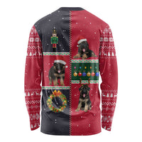 German Shepherd Puppy Christmas Long Sleeve Shirt with Ornaments Wreath and Nutcracker Design - Wonder Print Shop