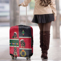 German Shepherd Puppy Christmas Luggage Cover with Ornaments Wreath and Nutcracker Design - Wonder Print Shop