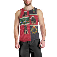 German Shepherd Puppy Christmas Men Tank Top with Ornaments Wreath and Nutcracker Design - undefined