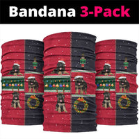 German Shepherd Puppy Christmas Neck Gaiter with Ornaments Wreath and Nutcracker Design - Wonder Print Shop