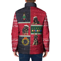 German Shepherd Puppy Christmas Padded Jacket with Ornaments Wreath and Nutcracker Design - Wonder Print Shop