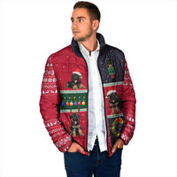 German Shepherd Puppy Christmas Padded Jacket with Ornaments Wreath and Nutcracker Design - Wonder Print Shop