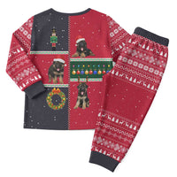 German Shepherd Puppy Christmas Pajama Set with Ornaments Wreath and Nutcracker Design - Wonder Print Shop