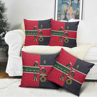 German Shepherd Puppy Christmas Pillow Cover with Ornaments Wreath and Nutcracker Design - Wonder Print Shop